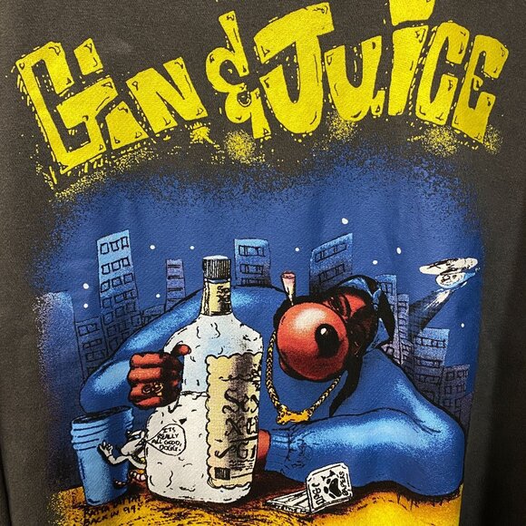 Death Row Records Snoop Doggy Dogg Gin & Juice Crewneck Sweatshirt Medium - Picture 2 of 5